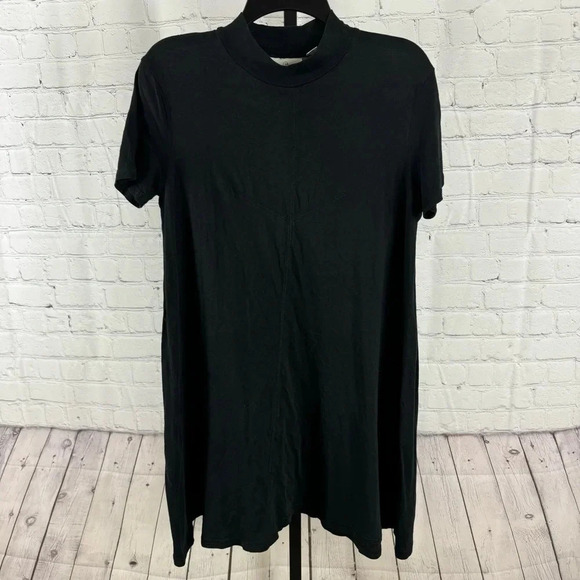 Cheap Monday Jagged Mock Turtleneck Black T-Shirt Dress Size Medium - Picture 1 of 10